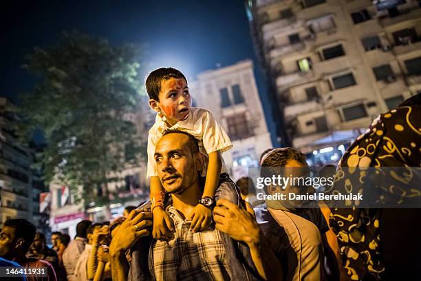 Protestors gather to protest against Egyptian presidential candidate Ahmed Shafiq during a demonstration against yesterday's Supreme Constitutional...