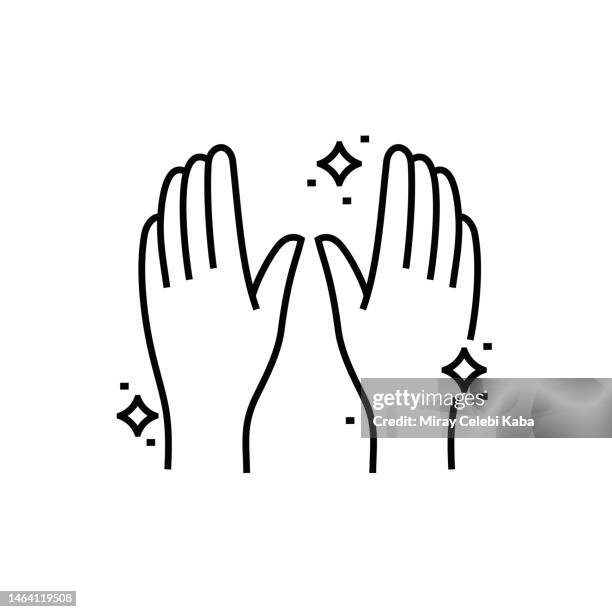 hand hygienic line icon - hand soap stock illustrations