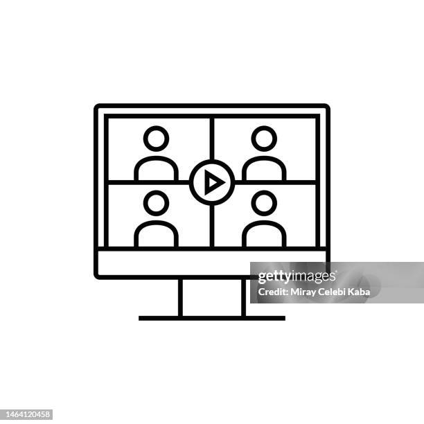 video call - business meeting computer stock illustrations