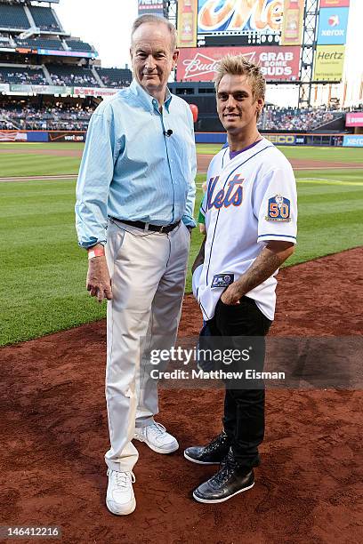 News anchor Bill O'Reilly musician Aaron Carter at Citi Field on June 15, 2012 in the Queens borough of New York City.