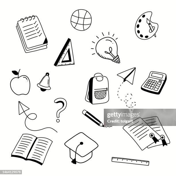 education icon set - homework stock illustrations