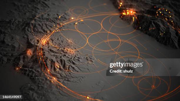 abstract digital landscape background - mapa em alto relevo imagens e fotografias de stock