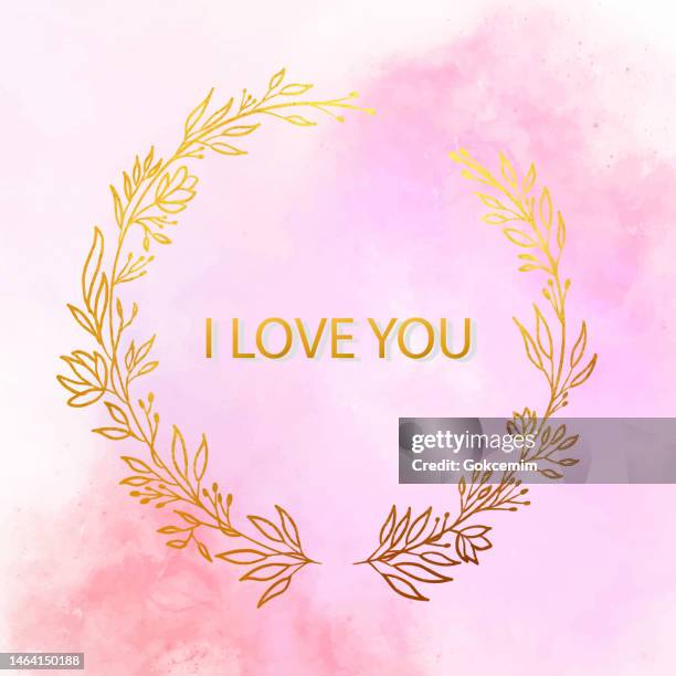 valentine's day greeting card - rose gold stock illustrations