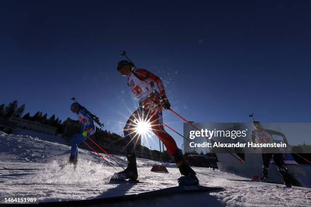 Julia Simon of France competes during the Mixed Relay at the IBU World Championships Biathlon Oberhof at Arena am Rennsteig on February 08, 2023 in...