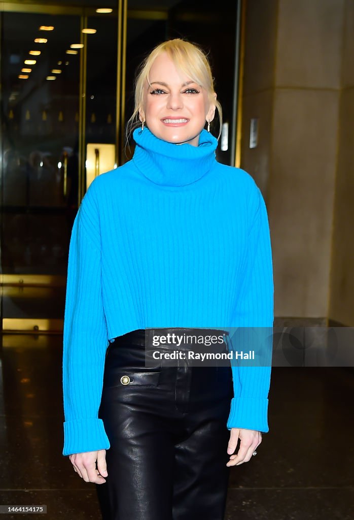 Anna Faris is seen in midtown on February 08, 2023 in New York City