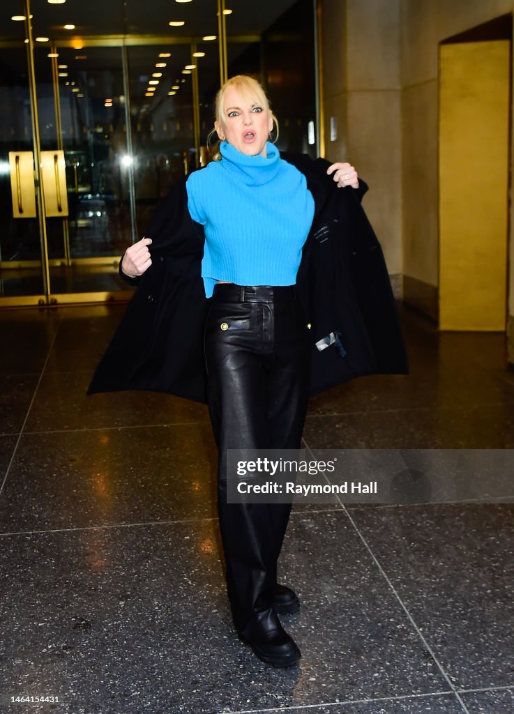Anna Faris is seen in midtown on February 08, 2023 in New York City
