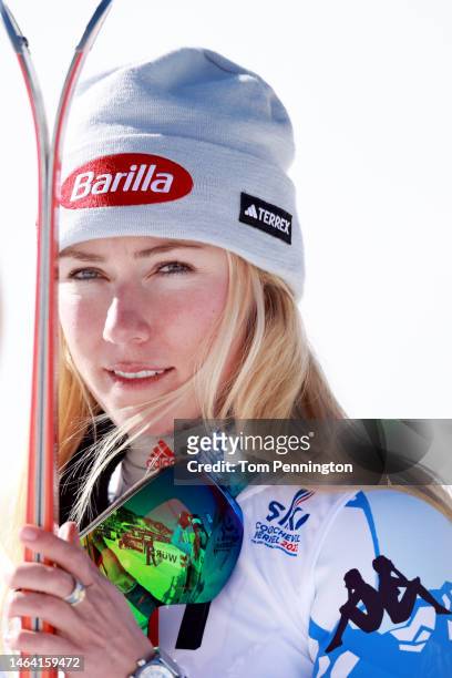 Silver medalist Mikaela Shiffrin of United States looks on during the victory ceremony for Women's Super G at the FIS Alpine World Ski Championships...