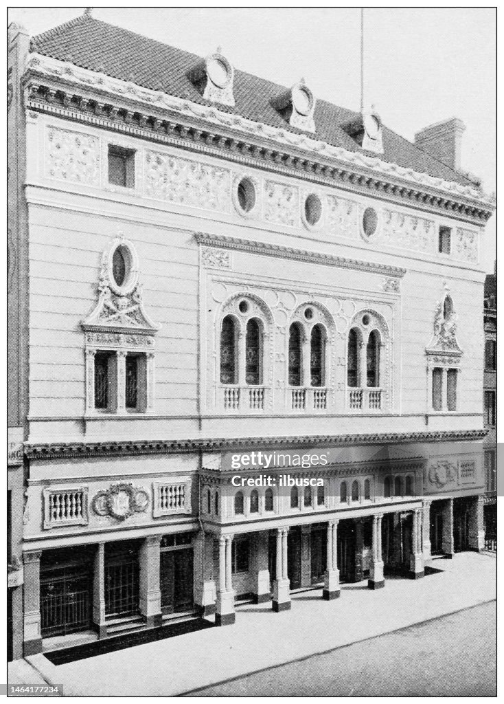 Antique Photograph Of New York Garrick Theater High-Res Vector Graphic ...