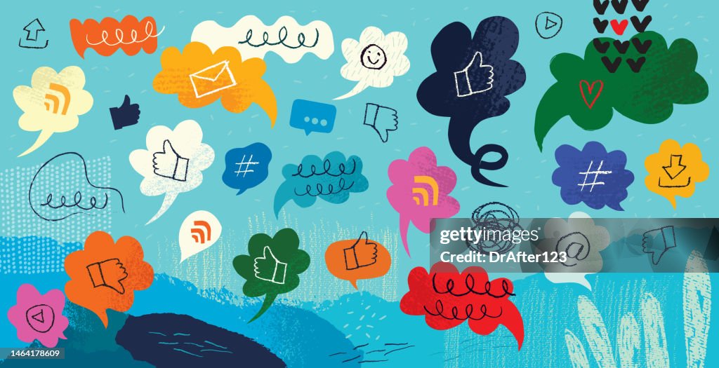 Internet And Social Media Speech Bubbles Concept