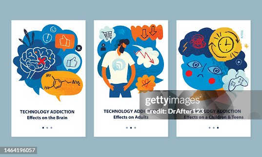 Technology Drawbacks Technology Addictions Effects High-Res Vector Graphic - Getty Images