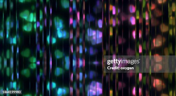 heart shape blue pink violet glowing abstract black background. love emotion valentine's day celebration - holographic foil stock pictures, royalty-free photos & images