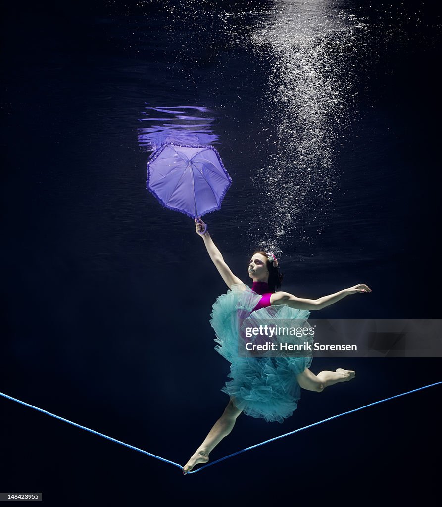 Line dancer underwater