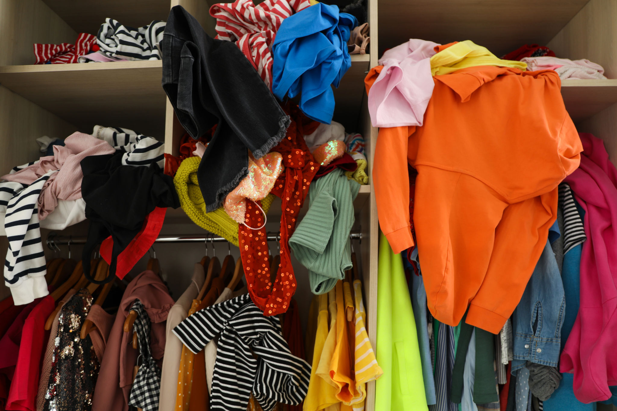cluttered closet