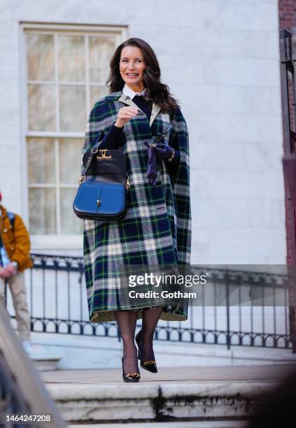 Kristin Davis is seen on location for 'And Just Like That' on February 08, 2023 in New York City.