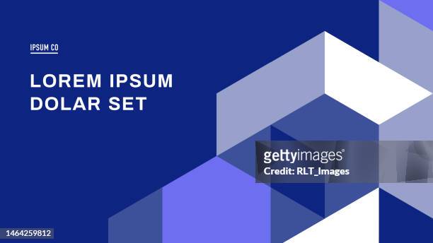 stockillustraties, clipart, cartoons en iconen met presentation title slide design layout with abstract geometric graphics — dexter system, ipsumco series - cube