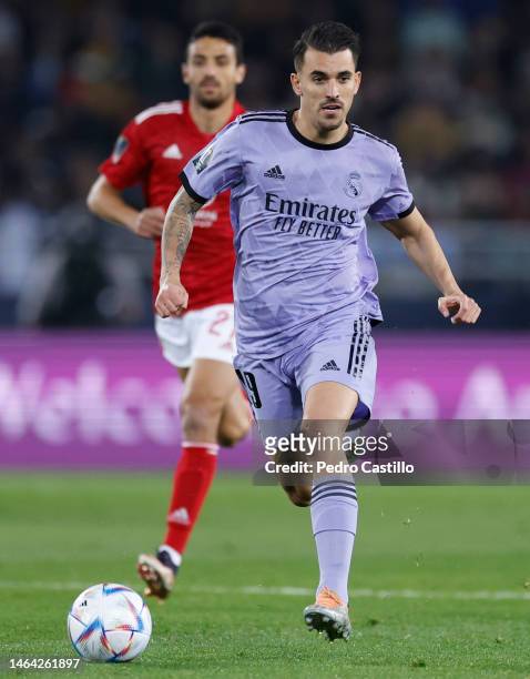 Dani Ceballos, player of Real Madrid, in action during the FIFA Club World Cup Morocco 2022 Semi Final match between TBC v Real Madrid CF at Prince...