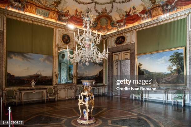 The general view of the Royal Palace of Caserta built by Carlo and Luigi Vanvitelli for the Kingdom of the Two Sicilies of the Bourbons of Naples...