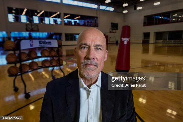 Basketball administrator and former player who was vice president of basketball operations for the Chicago Bulls, John Paxson poses for a portrait on...