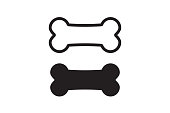 Bone outline icon. Bone for pet dog. Vector