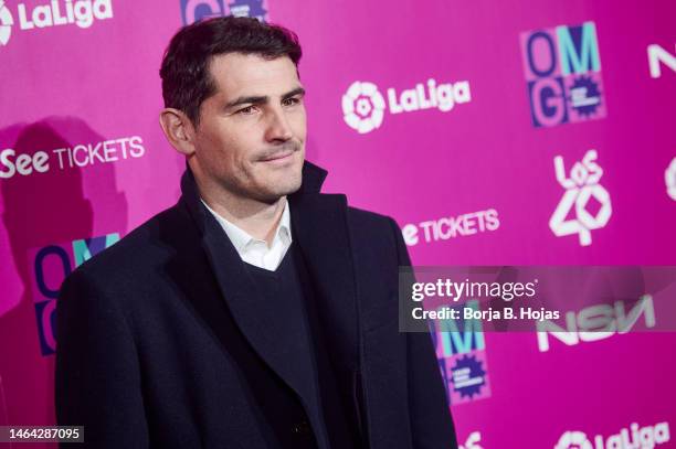 Iker Casillas attends the photocall for "La Liga Music Experience" at Platea Madrid on February 08, 2023 in Madrid, Spain.