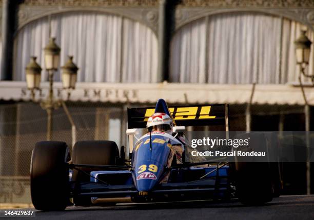 Volker Weidler of Germany drives the Rial Racing Rial ARC2 Ford Cosworth DFR 3.5 V8 during prequalifying for the Grand Prix of Monaco on 4th May 1989...