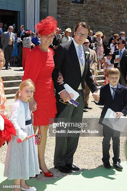 Princess Laurentien and Prince Constantijn of the Netherlands with their children Countess of Orange Leonore and Count of Orange Claus-Casimir leave...
