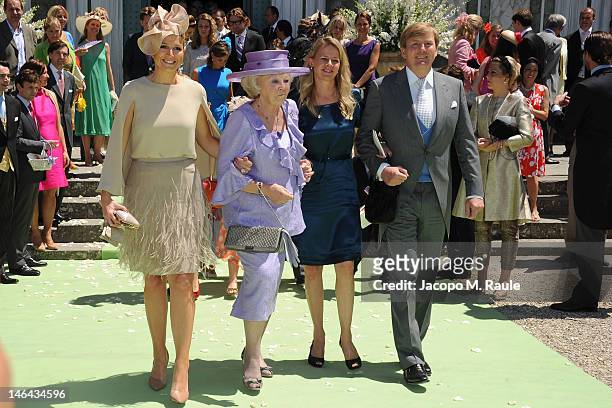 Princess Maxima of the Netherlands, Queen Beatrix of the Netherlands, Princess Mabel and Prince Willem-Alexander arrive for the Princess Carolina...
