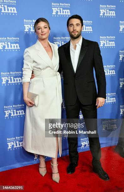 Emily VanCamp and Josh Bowman attend the 2023 Santa Barbara International Film Festival Opening Night: World Premiere Of "Miranda's Victim" at The...