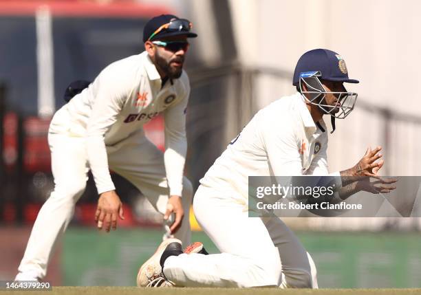 Suryakumar Yadav of India fields during day one of the First Test match in the series between India and Australia at Vidarbha Cricket Association...