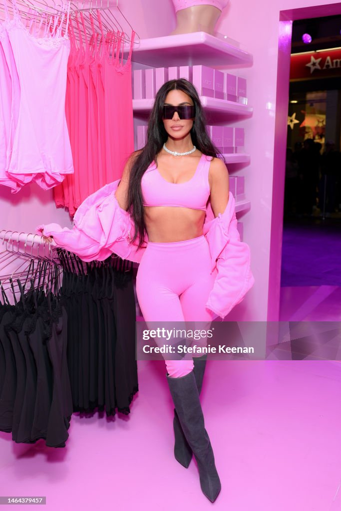 Kim Kardashian attends the SKIMS Valentine's Shop Pop-Up at Westfield... News Photo - Getty Images
