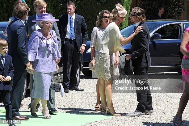 Princess Maxima of the Netherlands, Queen Beatrix of the Netherlands and Prince Willem-Alexander arrive for the Princess Carolina Church Wedding With...