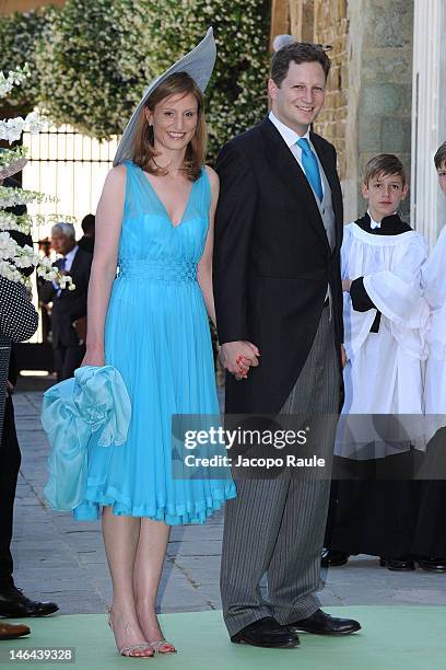 Guests arrive for the Princess Carolina Church Wedding With Mr Albert Brenninkmeijer at Basilica di San Miniato al Monte on June 16, 2012 in...