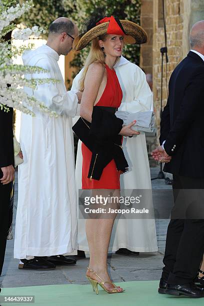 Guest arrives for the Princess Carolina Church Wedding With Mr Albert Brenninkmeijer at Basilica di San Miniato al Monte on June 16, 2012 in...