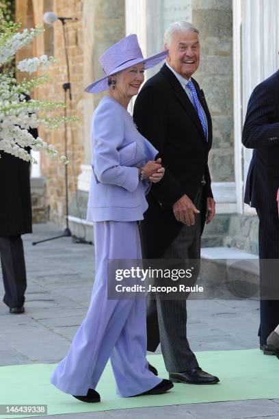 Guests arrive for the Princess Carolina Church Wedding With Mr Albert Brenninkmeijer at Basilica di San Miniato al Monteon June 16, 2012 in Florence,...