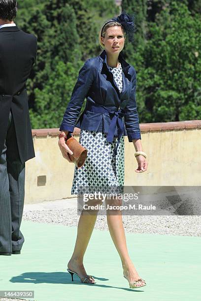 Guests arrive for the Princess Carolina Church Wedding With Mr Albert Brenninkmeijer at Basilica di San Miniato al Monte on June 16, 2012 in...