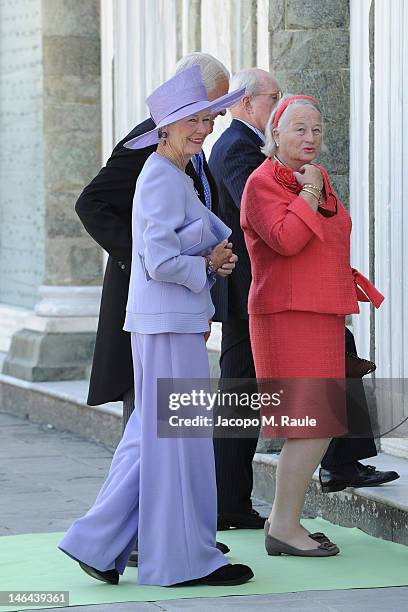 Guests arrive for the Princess Carolina Church Wedding With Mr Albert Brenninkmeijer at Basilica di San Miniato al Monte on June 16, 2012 in...