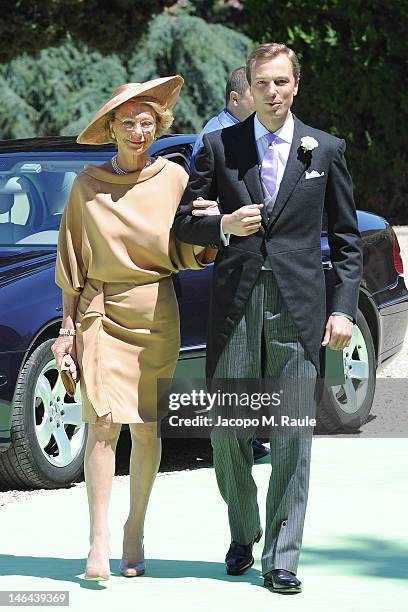 Guests arrive for the Princess Carolina Church Wedding With Mr Albert Brenninkmeijer at Basilica di San Miniato al Monte on June 16, 2012 in...