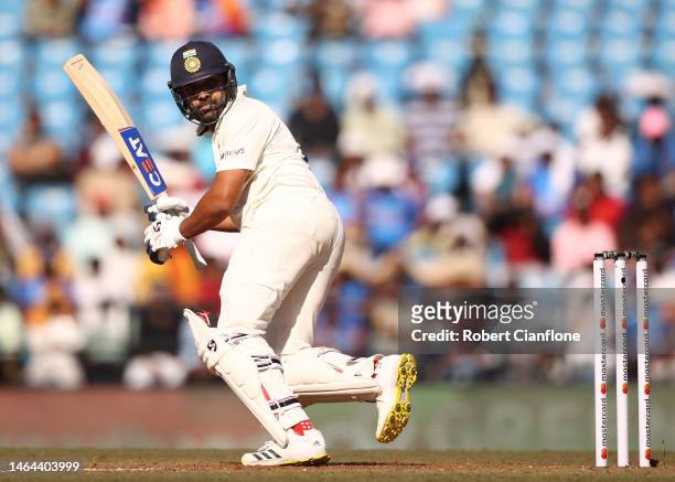 Rohit Sharma of India bats during day one of the First Test match in the series between India and Australia at Vidarbha Cricket Association Ground on...