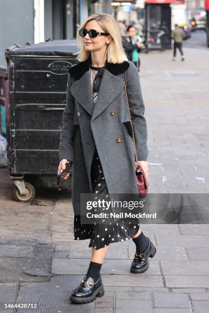 Jenna Coleman at Heart Breakfast Radio Studios on February 09, 2023 in London, England.