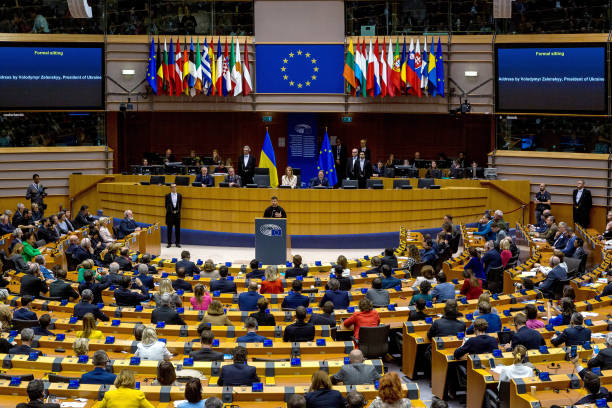 BEL: President Zelensky Talks  At The European Parliament