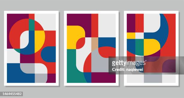 vektorsatz von farbblock abstraktes banner minimalismus geometrische texturvorlage hintergrund - boundary stock-grafiken, -clipart, -cartoons und -symbole