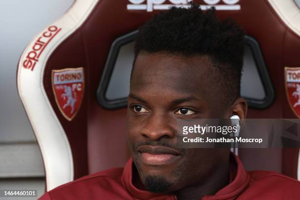 Ronaldo Vieira of Torino FC reacts on the bench prior to the Serie A match between Torino FC and Udinese Calcio at Stadio Olimpico di Torino on...