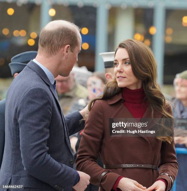 William, Prince of Wales and Duke of Cornwall and Catherine, Princess of Wales and Duchess of Cornwall visit the National Maritime Museum on February...