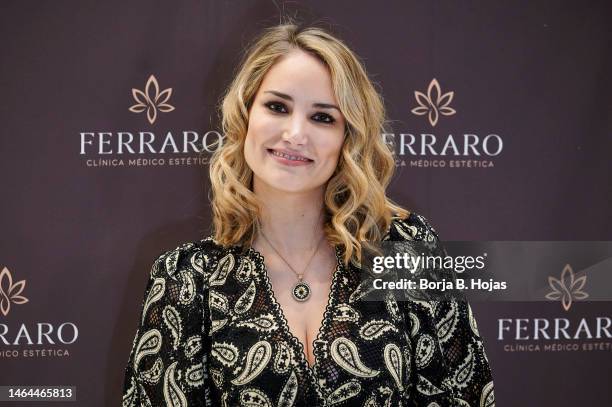 Alba Carrillo inaugurates the "Ferraro" Cosmetic Medical Clinic at Centro Comercial ABC Serrano on February 09, 2023 in Madrid, Spain.