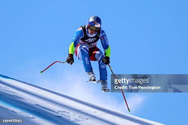 Alexis Pinturault of France competes during Men's Super G at the FIS Alpine World Championships on February 09, 2023 in Courchevel, France.