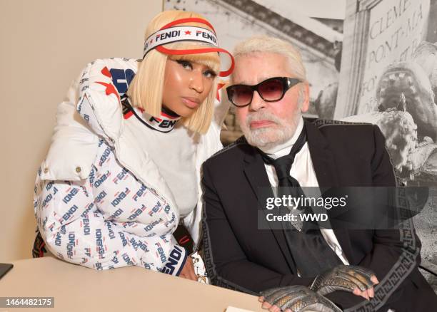 Nicki Minaj and Karl Lagerfeld backstage