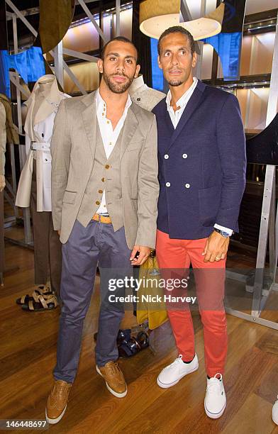 Anton Ferdinand and Rio Ferdinand attend the after party of Belstaff s/s 2013 collection, as part of London Collections: MEN at 50 St James on June...