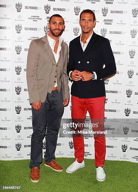Anton Ferdinand and Rio Ferdinand attend a VIP party hosted by Selfridges and Disturbing London as part of London Collections: Men at Selfridges on...