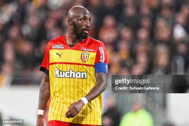 Seko Fofana of RC Lens during the Ligue 1 Uber Eats match between RC Lens and OGC Nice at Stade Bollaert-Delelis on February 1, 2023 in Lens, France.