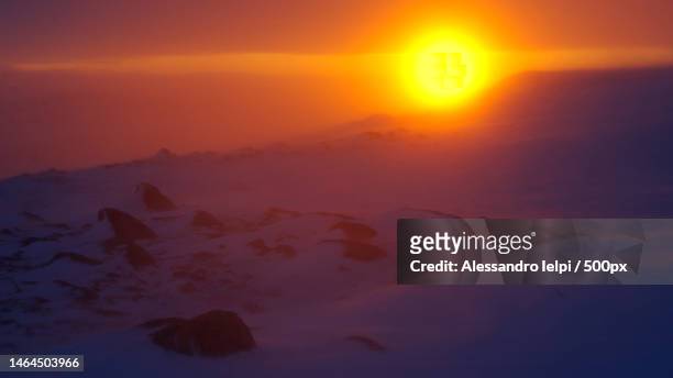 scenic view of cloudscape during sunset,iqaluit,nunavut,canada - iqaluit stock pictures, royalty-free photos & images